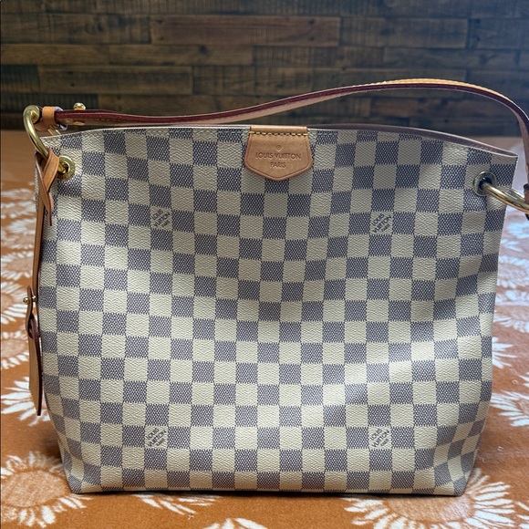 Louis Vuitton Handbags - Louis Vuitton Damier Azur Checkerboard Shoulder Bag in White and Blue